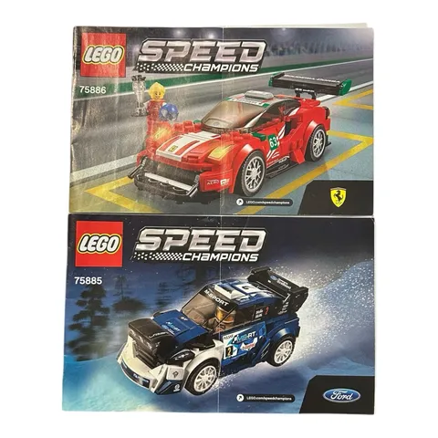 Set Of 2 Instruction MANUALS ONLY LEGO Speed Champions Ferrari 75886 Ford 75885