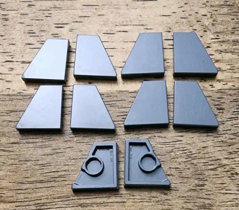 LEGO Dark Bluish Gray Tile, Modified 2 x 2 Wedge Left/Right. QTY 10. 7828 / 7829