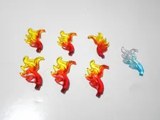 LEGO #18394pb01-WAVE ROUNDED CURVED WING W/ BAR END/ FLAME-6 PIECES