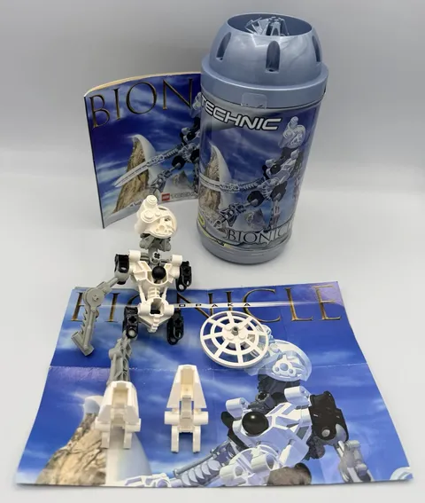 LEGO Bionicle 8536 Toa Kopaka - Incomplete + Jar + Manual + Mini Poster - Read