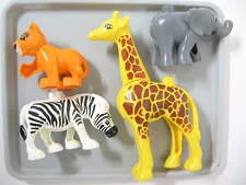 Lego Duplo Girafe, Elephant, Zebra, Tiger Cub 4 Pcs Set
