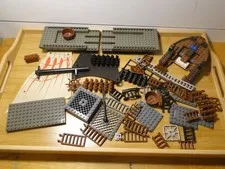 Vintage LEGO Pirates Ship Parts Lot - Sails Hull Ladders Steps Mast Parts 1LB