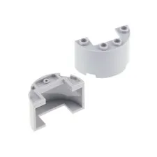 2x LEGO Cylinder Half 2x4x2 New Light Gray Semi Round Wall 35402 24593