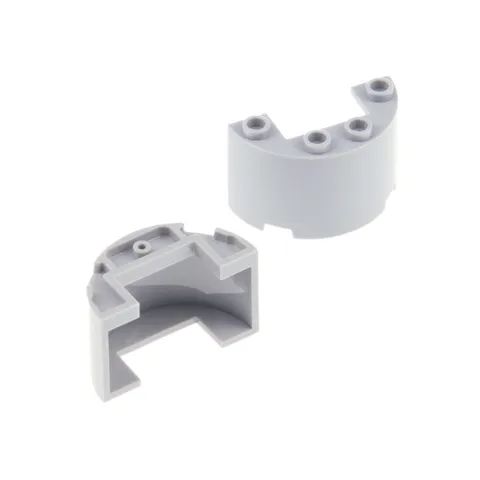 2x LEGO Cylinder Half 2x4x2 New Light Gray Semi Round Wall 35402 24593