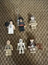 Lot Of 6 Collectible Indiana Jones Minifigures w/ Various Accessories