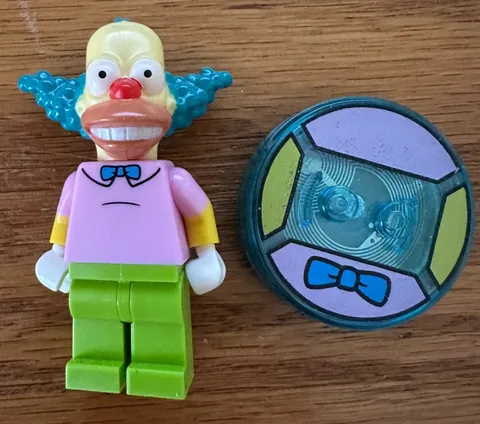 LEGO Dimensions Simpsons KRUSTY THE CLOWN minifigure with disc