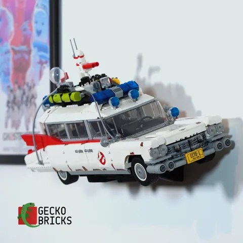 3D Printed Wall Mount for LEGO® Ghostbusters™ Ecto-1 (Set 10274) - Gecko Bricks