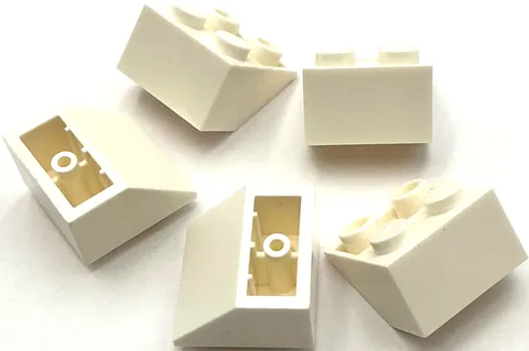 Lego 5 New White Slope Slopped Inverted 45 2 x 2 with Bottom Pin Part