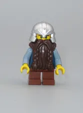 LEGO Castle Dwarf beard silver helmet Fantasy Era minifigure 852293