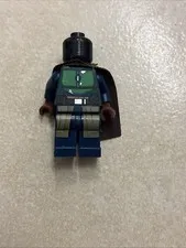 Lego Star Wars - Mandalorian Warrior Dark Brown Cape Green Helmet 75267 (sw1078)