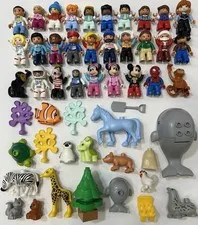 LEGO Duplo Minifigures Animals Accessories Lot Of 50+ Dog Lion Dino Disney