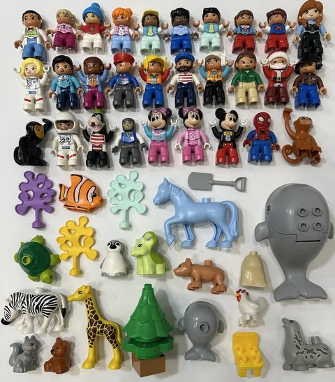 LEGO Duplo Minifigures Animals Accessories Lot Of 50+ Dog Lion Dino Disney