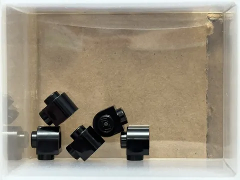 LEGO Parts - Black Brick, Round 1 x 1 Half Circle Stud Side - No 3386 - QTY 5