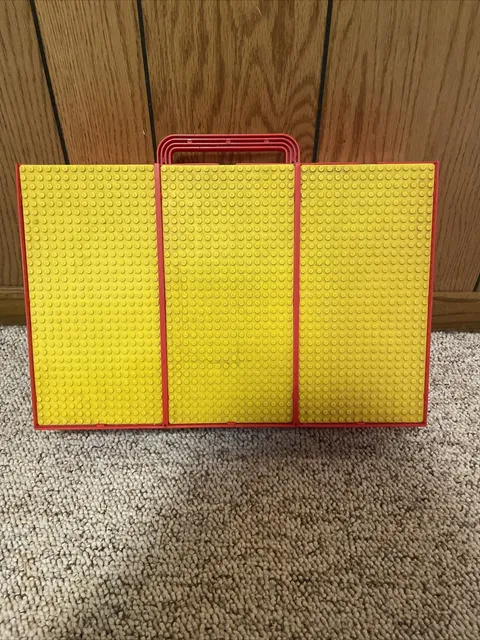 Vintage 1989 Lego Storage Carry Case Box Slide Lid Plates Container