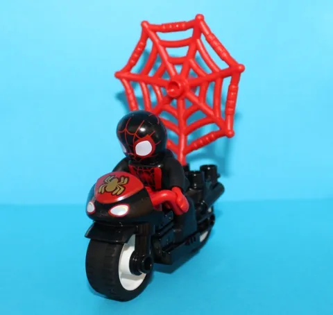 Lego Duplo Marvel Miles Moralez Spiderman with Motorcycle & Web