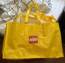 Extra Large 30" x 20" LEGO Store Heavy Duty Vinyl Yellow Shopping Bag