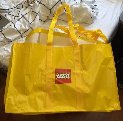 Extra Large 30" x 20" LEGO Store Heavy Duty Vinyl Yellow Shopping Bag