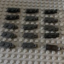 Lego Lot Black Plate, Modified 1x2 with Open Clip 63868 (lot of 15)