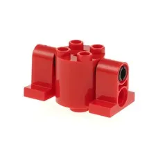 1x LEGO Weapon Cannon Holder 2x2x2 Red Base Feet 1x2x1 Cylinder