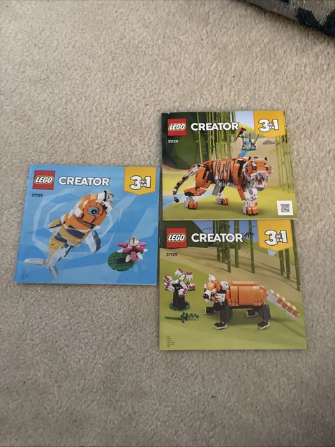 LEGO Creator 31129 Majestic Tiger Illustrated Instruction Manual Booklets only