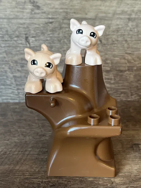 Just 2 Piglets In A Tree LEGO Duplo Plant Tree Trunk Base Baby Farm Animals CUTE