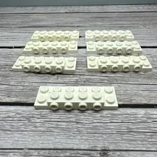 87609 LEGO Parts Plate Modified 2x6x2/3 w/ 4 Studs on Side WHITE QTY 7