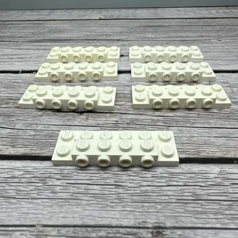 87609 LEGO Parts Plate Modified 2x6x2/3 w/ 4 Studs on Side WHITE QTY 7