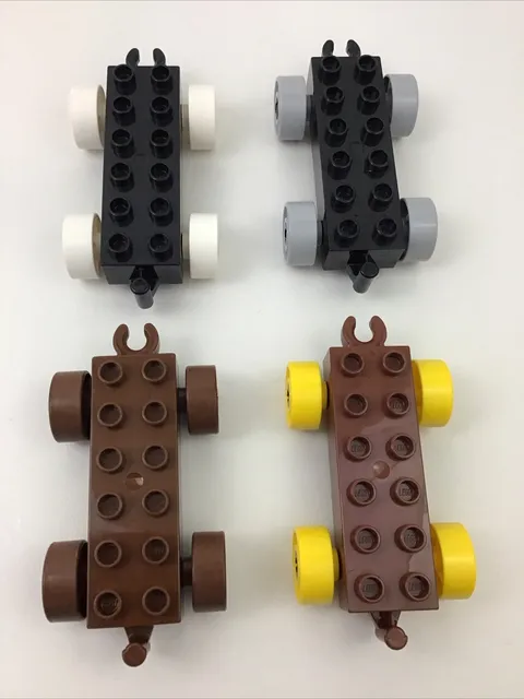 Lego Duplo Lot Cars Train Base Vehicle Toy Parts 4 Pieces Mixed Colors Lot K