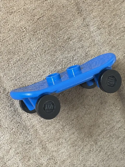 LEGO Part Blue Skateboard with Black Wheels
