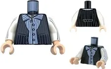 Lego New 71028 HP Griphook Minifig Black Torso Vest Blue Pinstripe Shirt D409