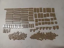 LEGO BULK LOT OF 214 DARK TAN SMOOTH TILES 1X1 1X2 1X3 1X4 1X6 2X2 2X3 2X4