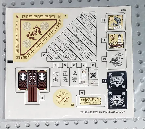 Lego Ninjago #70751 Temple of Airjitzu "Genuine Sticker Sheet Only" 23199 NEW
