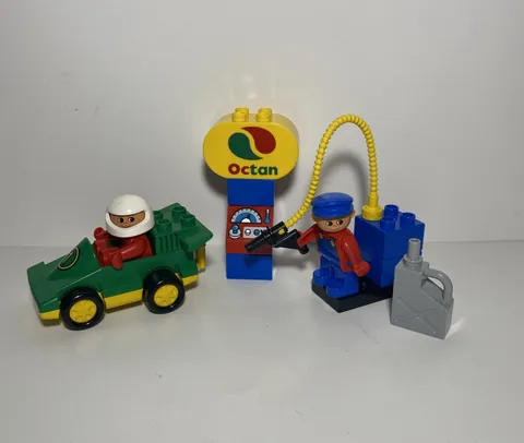 Lego Duplo Vehicles Green Racecar with Red Race Car Driver & Accessories