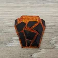 Lego 64867pb02 Trans Orange Wedge 4 x 4 Fractured Polygon Top with Black Facets