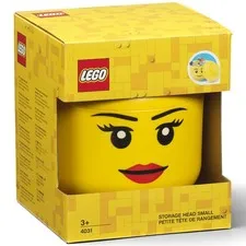 LEGO Storage Head Girl Small Yellow Minifigure Container Organizer Holds 250