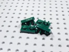 LEGO Lot of 4 Dark Green 1x2 Plates w/ Stud and Clip on Top BO
