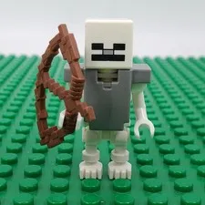 LEGO Minecraft Minifigure - Skeleton w/Silver Armor - From Set 21127 min033