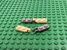 LEGO Hinge Plate 1x2 Locking 1 & 2 Fingers End Tan & Dark Gray 4482#44301a 44302
