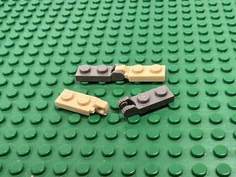 LEGO Hinge Plate 1x2 Locking 1 & 2 Fingers End Tan & Dark Gray 4482#44301a 44302