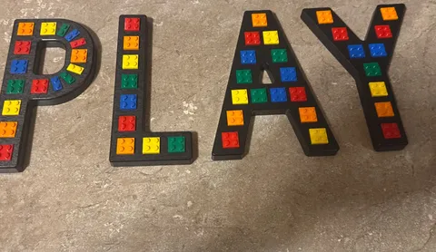 Lego Brick Script Wall Letters PLAY Great For Play Room