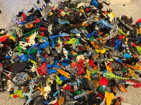 Huge LEGO Bionicle Hero Factory Bulk Lot 13LBS Masks Parts Weapons + More BOX B