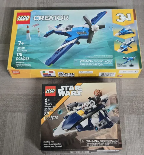 LEGO Star Wars 75400 Plo Koon's Jedi Starfighter Microfighter & 31160 Race Plane