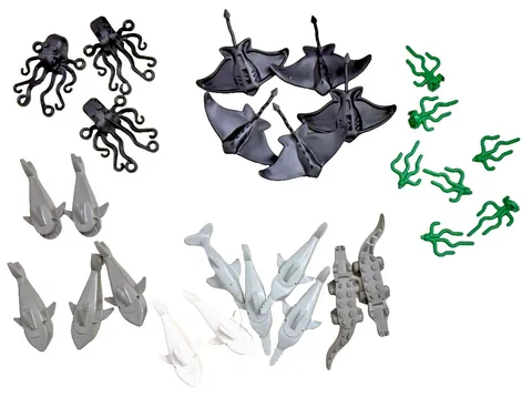 LEGO Sea Animals Lot Sharks Rays Octopus Crocodile & Seaweed accessories