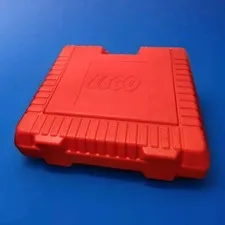 Vintage 1985 Lego Hard Plastic Carrying Case Red 15" x 13" storage BOX only. EUC