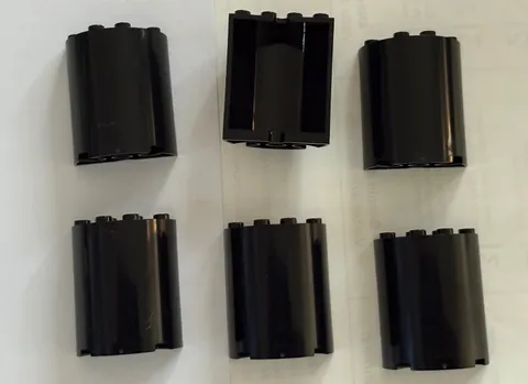 LEGO Set of 6 Dark Bluish Gray Cylinder Half 2 x 4 x 4 Cylinders FREE SHIPPING