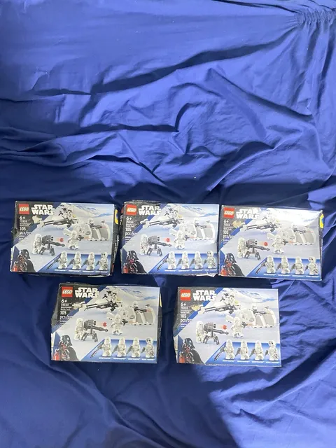 LEGO Star Wars 75320 Snowtrooper Battle Pack Lot of 5 - Damaged Boxes / 1 Open