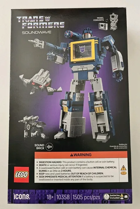 LEGO Icons Transformers Soundwave #10358 Box Only