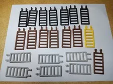 LEGO BULK LOT OF 21 LADDER BAR 7X3 DOUBLE CLIPS #6020 MIXED COLORS