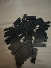 LEGO 92593 Black Plate, Modified 1 x 4 with 2 Studs without Groove - 47 Pieces
