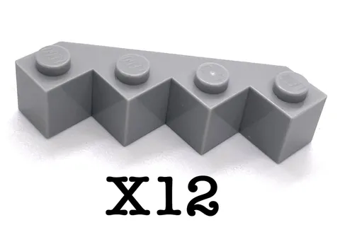 Lego Castle Corner Bricks 14413 - Mod. Facet 4x4 - Med. Stone Gray - 12 Pcs.